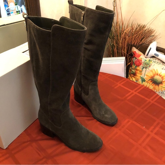 Marc Fisher Womens Rela Heels Tall Knee-High Boots - Dark Green Suede Size 10M - Picture 5 of 16